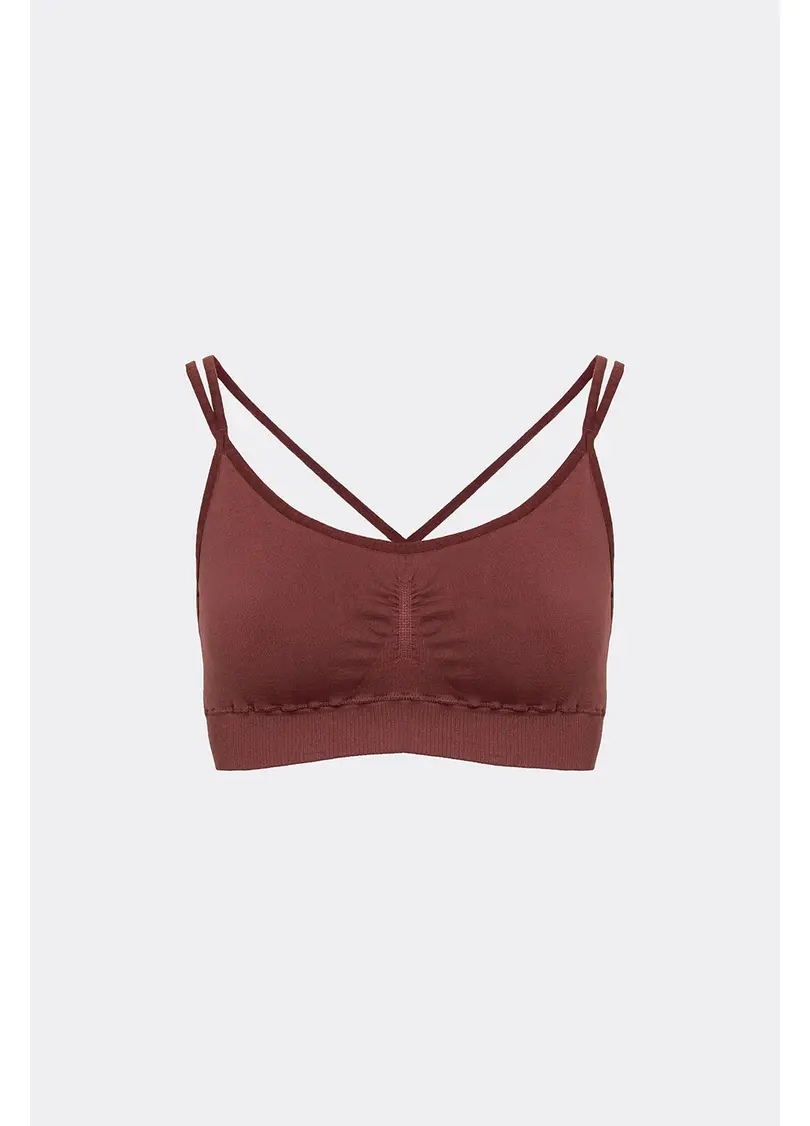 Топ з перехресними бретелями FLEX TOP ACTIVE (коричневий)
