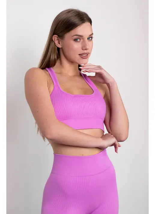Топ в рубчик FLEX TOP Cut-Out Fit (рожевий)