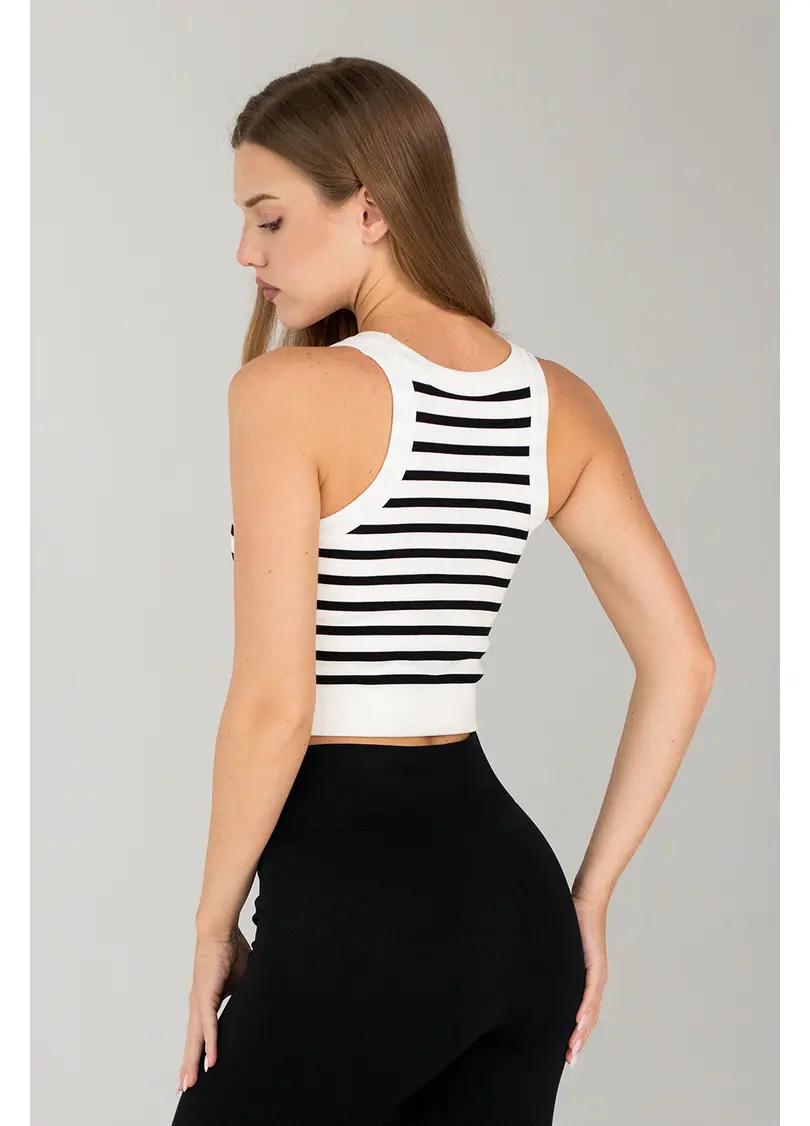 Кроп-топ у смужку FLEX TOP Strip (білий/чорний)