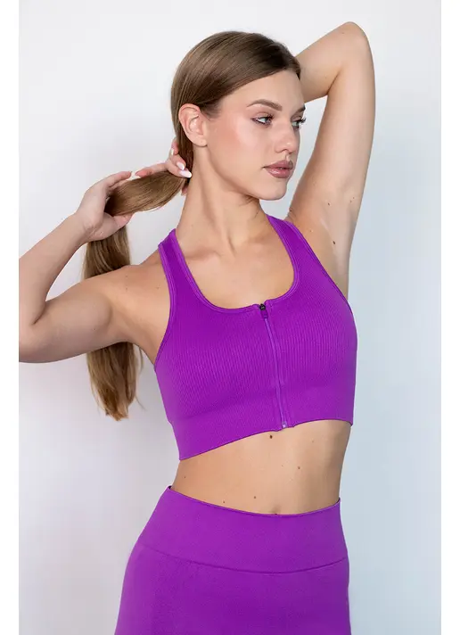 Спортивний топ на блискавці FLEX TOP Zip-Up Active (фіолетовий)