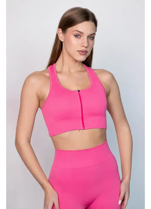 Спортивний топ на блискавці FLEX TOP Zip-Up Active (рожевий)