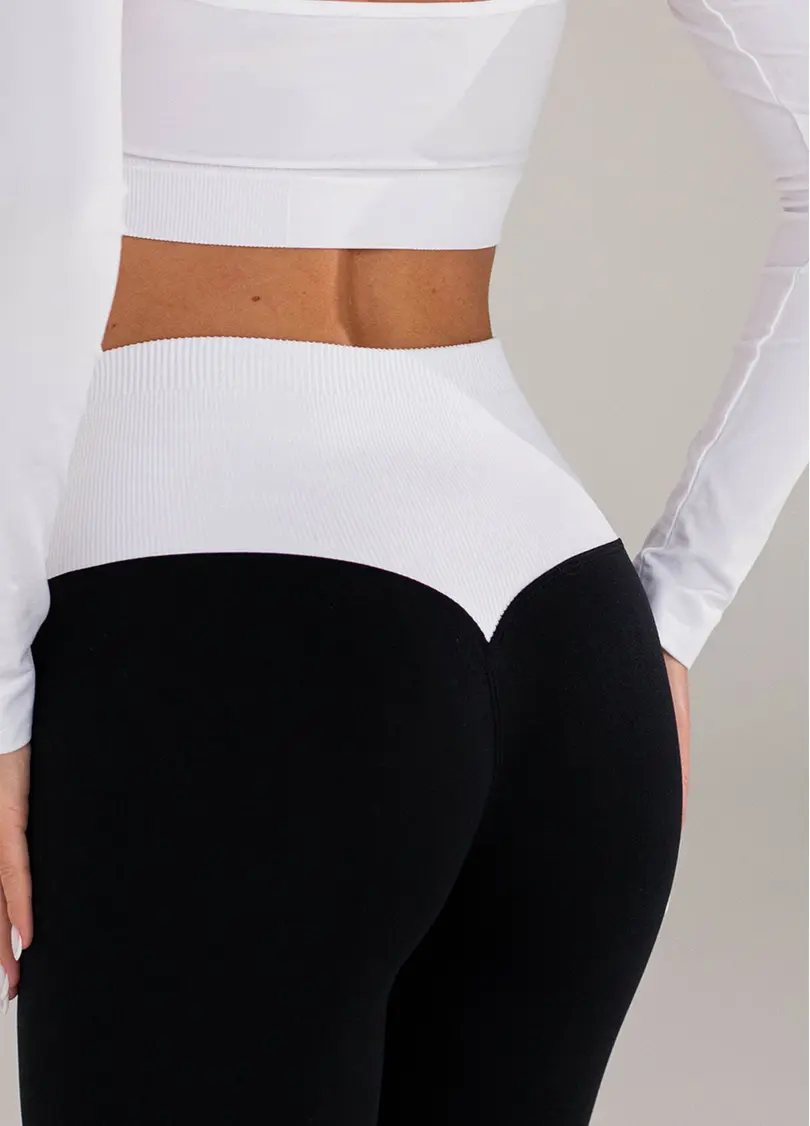 Леггинсы из пуш-ап FLEXING LEGGINGS GLAM (черный/белый)