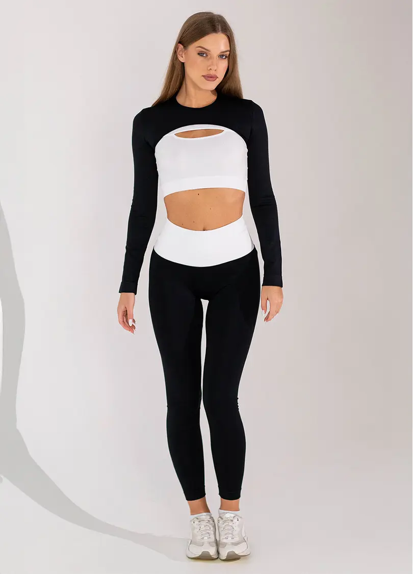 Леггинсы из пуш-ап FLEXING LEGGINGS GLAM (черный/белый)