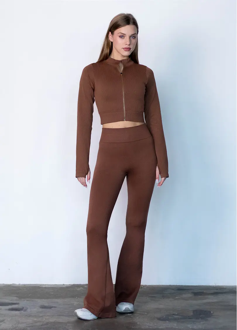 Легінси кльош FLEXING LEGGINS Faboluose (коричневий)