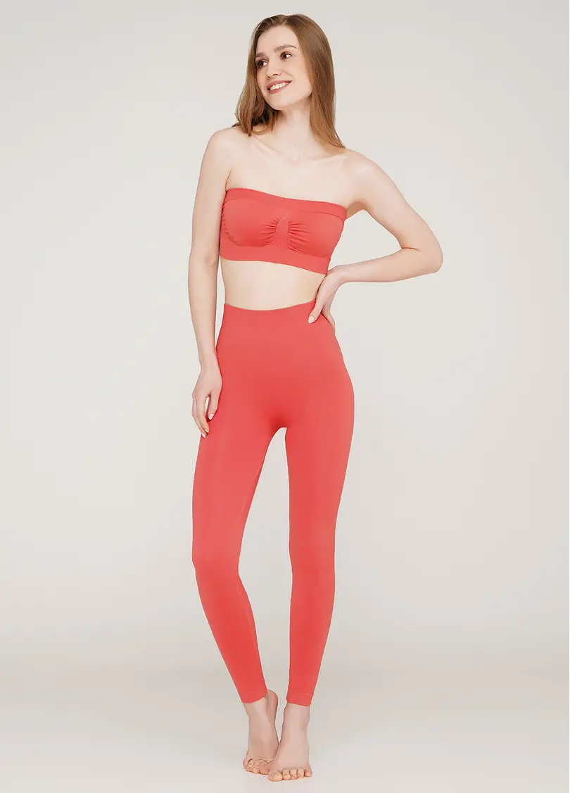 Безшовні легінси з мікрофібри LEGGINGS 02 (кораловий)