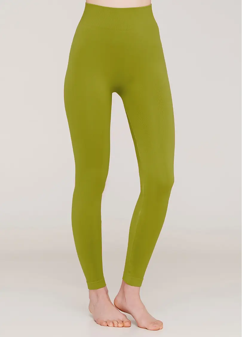 Безшовні легінси з мікрофібри LEGGINGS 02 fragile sprout (зелений)