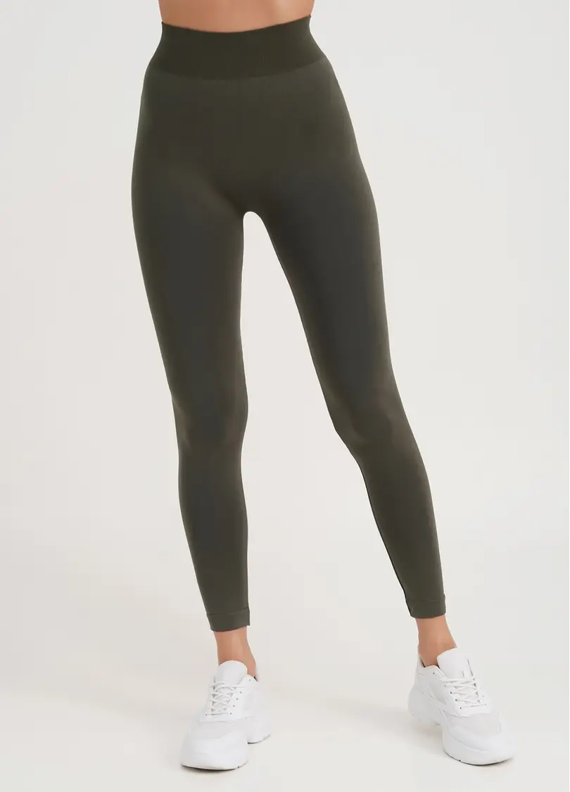 Безшовні легінси з мікрофібри LEGGINGS 02 khaki (хакі)