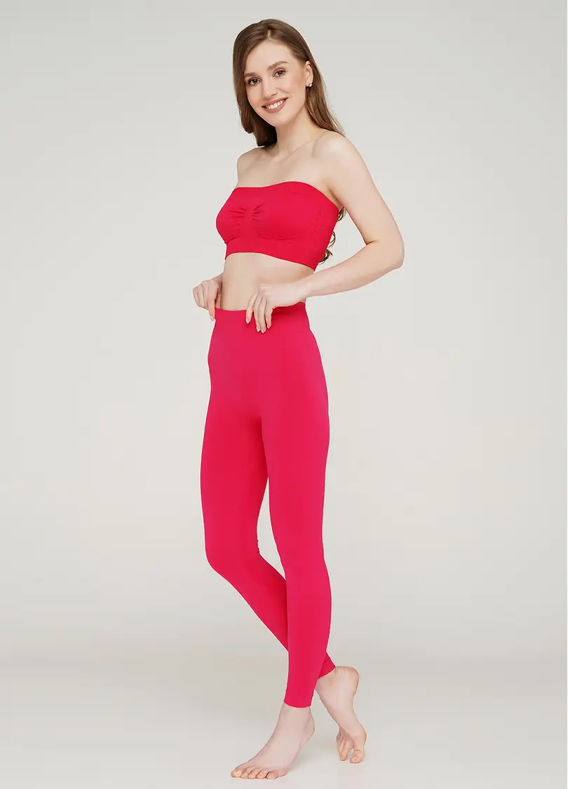 Безшовні легінси з мікрофібри LEGGINGS 02 (яскраво-рожевий)