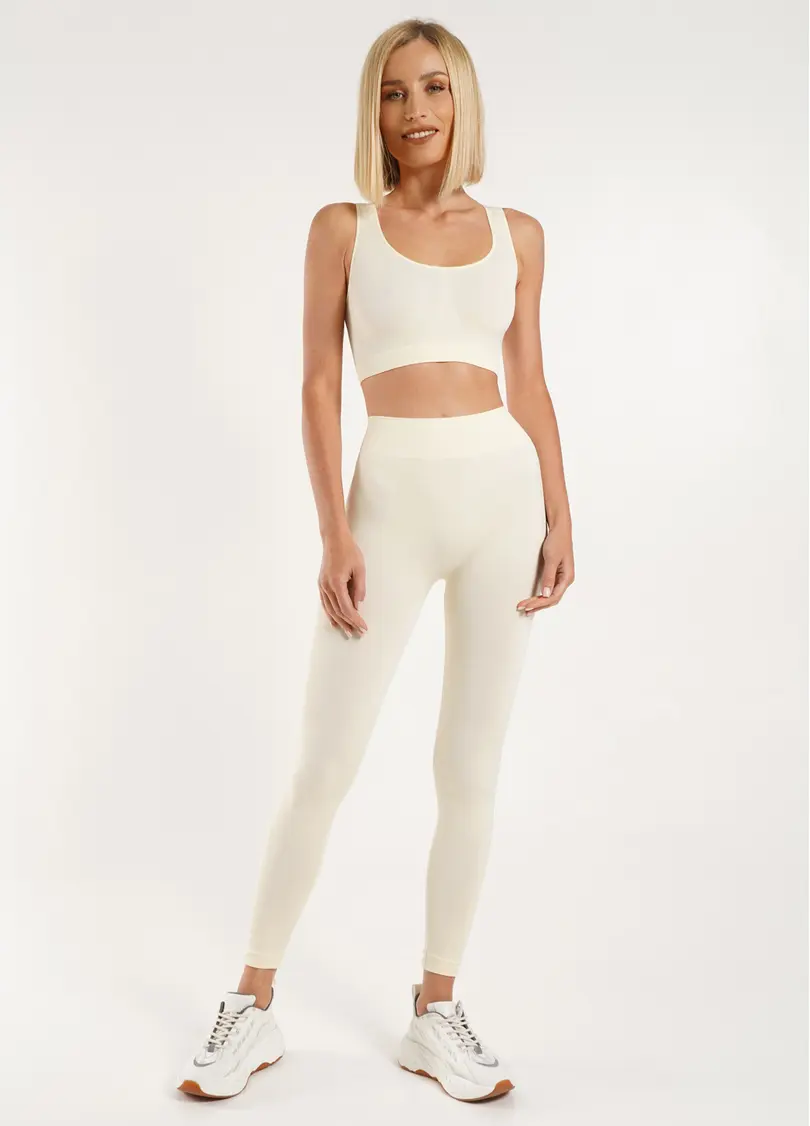 Безшовні легінси з мікрофібри LEGGINGS 02 vanilla (жовтий)