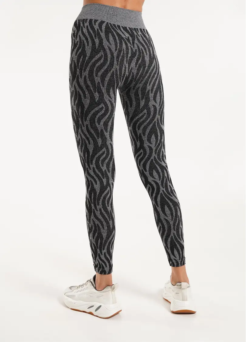 Спортивні легінси з тигровим принтом LEGGINGS ANIMAL MELANGE 01 nero (чорний)