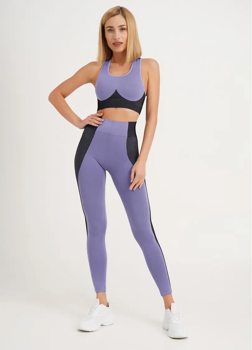 Спортивні легінси з контрастними смугами LEGGINGS COLOR BLOCK very peri (фіолетовий)