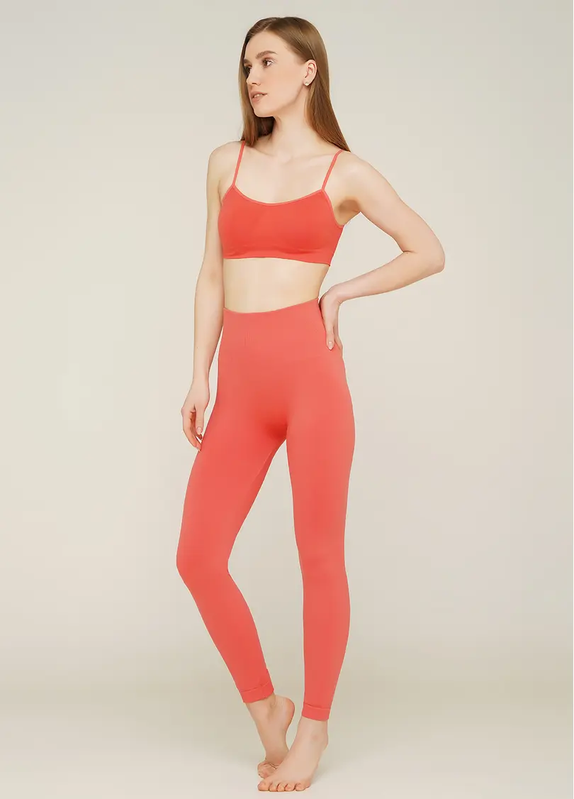 Безшовні легінси з мікрофібри LEGGINGS ENERGY (кораловий)