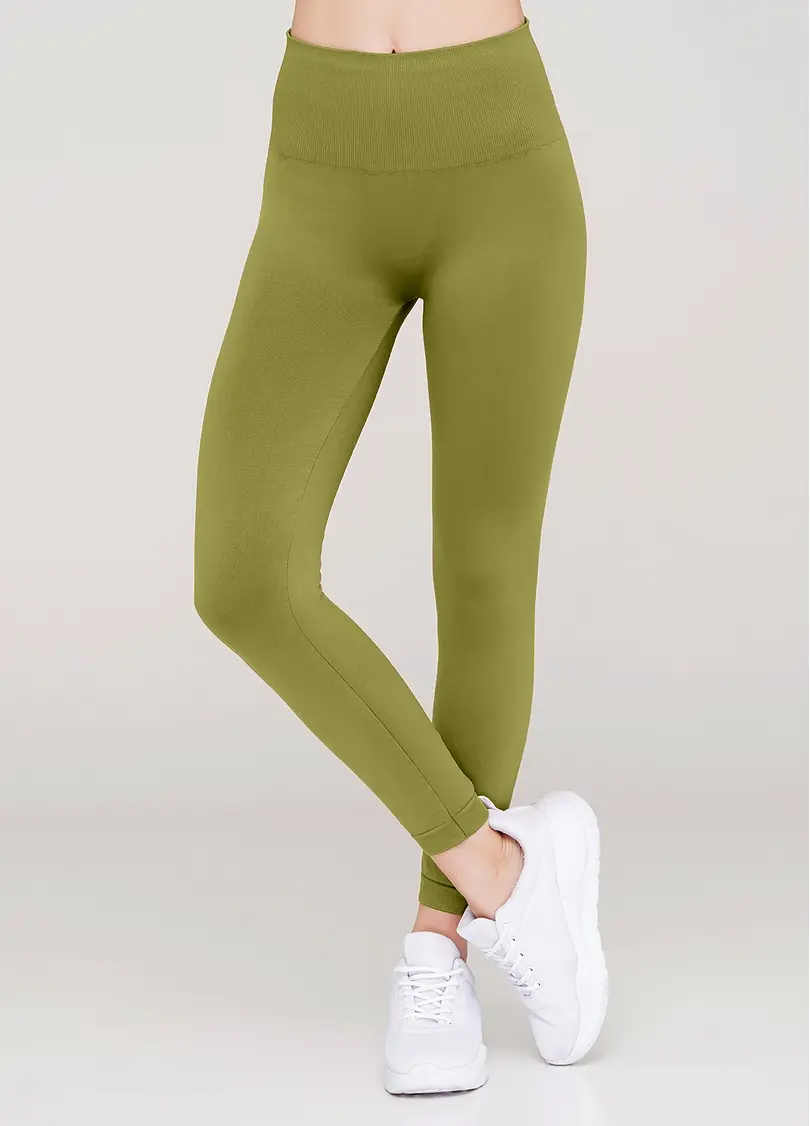 Безшовні легінси з мікрофібри LEGGINGS ENERGY olive branch (зелений)