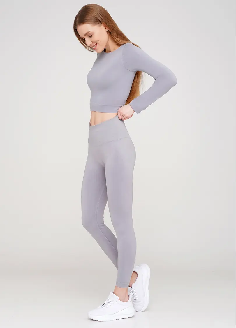 Безшовні легінси з мікрофібри LEGGINGS ENERGY (сірий)