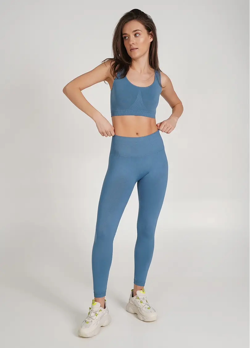 Безшовні легінси з мікрофібри LEGGINGS ENERGY spring lake (блакитний)