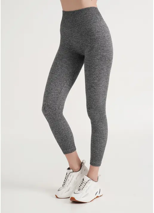 Безшовні легінси в рубчик LEGGINGS RIB MELANGE black (чорний) Безшовні легінси в рубчик LEGGINGS RIB MELANGE black (чорний)