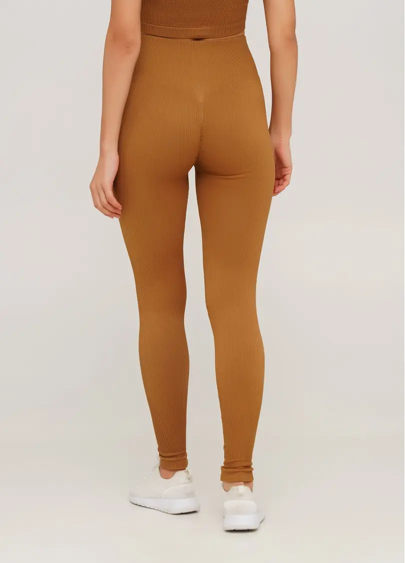 Легінси в рубчик з моделюючим швом ззаду LEGGINGS RIB ermine (коричневий)
