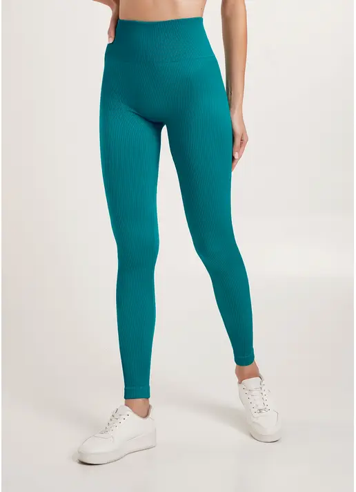 Легінси в рубчик з моделюючим швом ззаду LEGGINGS RIB harbor blue (блакитний)