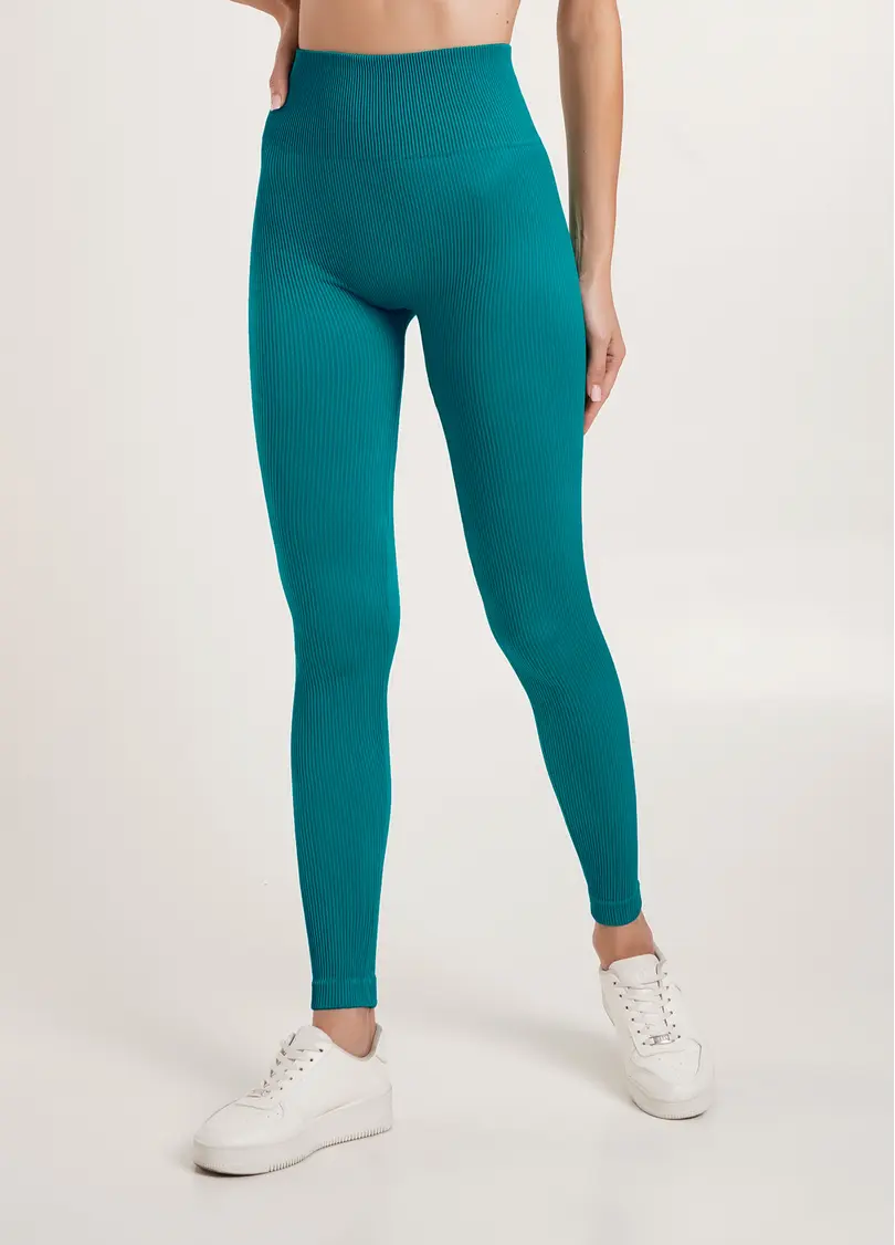 Легінси в рубчик з моделюючим швом ззаду LEGGINGS RIB harbor blue (блакитний)