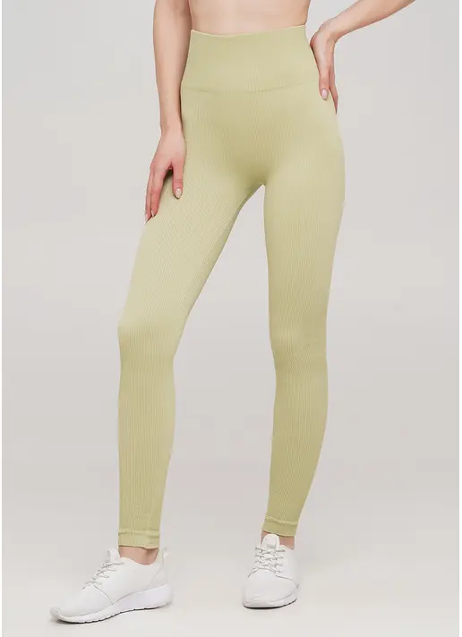 Легінси в рубчик з моделюючим швом ззаду LEGGINGS RIB (оливковий)