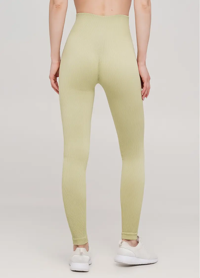 Легінси в рубчик з моделюючим швом ззаду LEGGINGS RIB (оливковий)