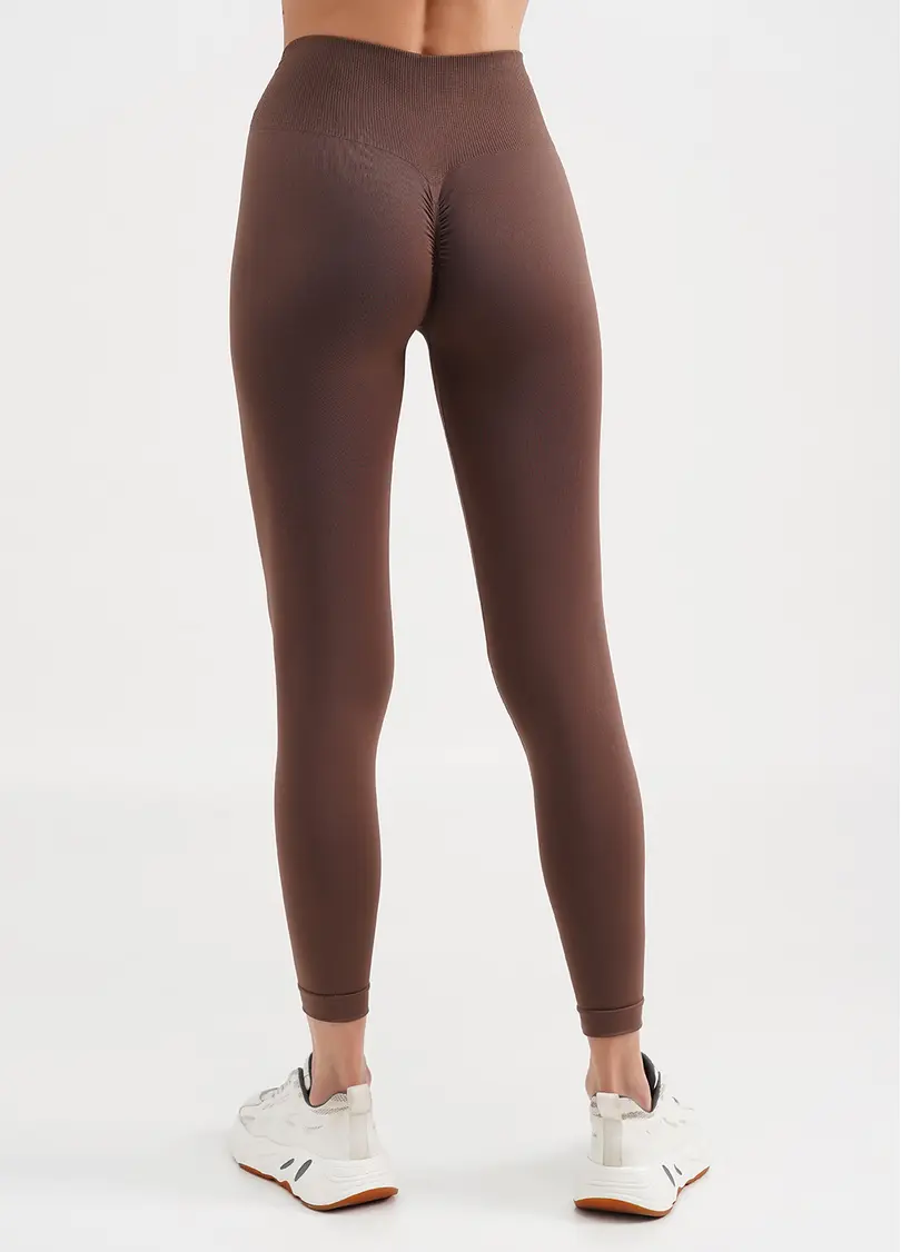 Легінси з пуш-ап ефектом та широким поясом LEGGINGS SHAPE deep taupe (коричневий)