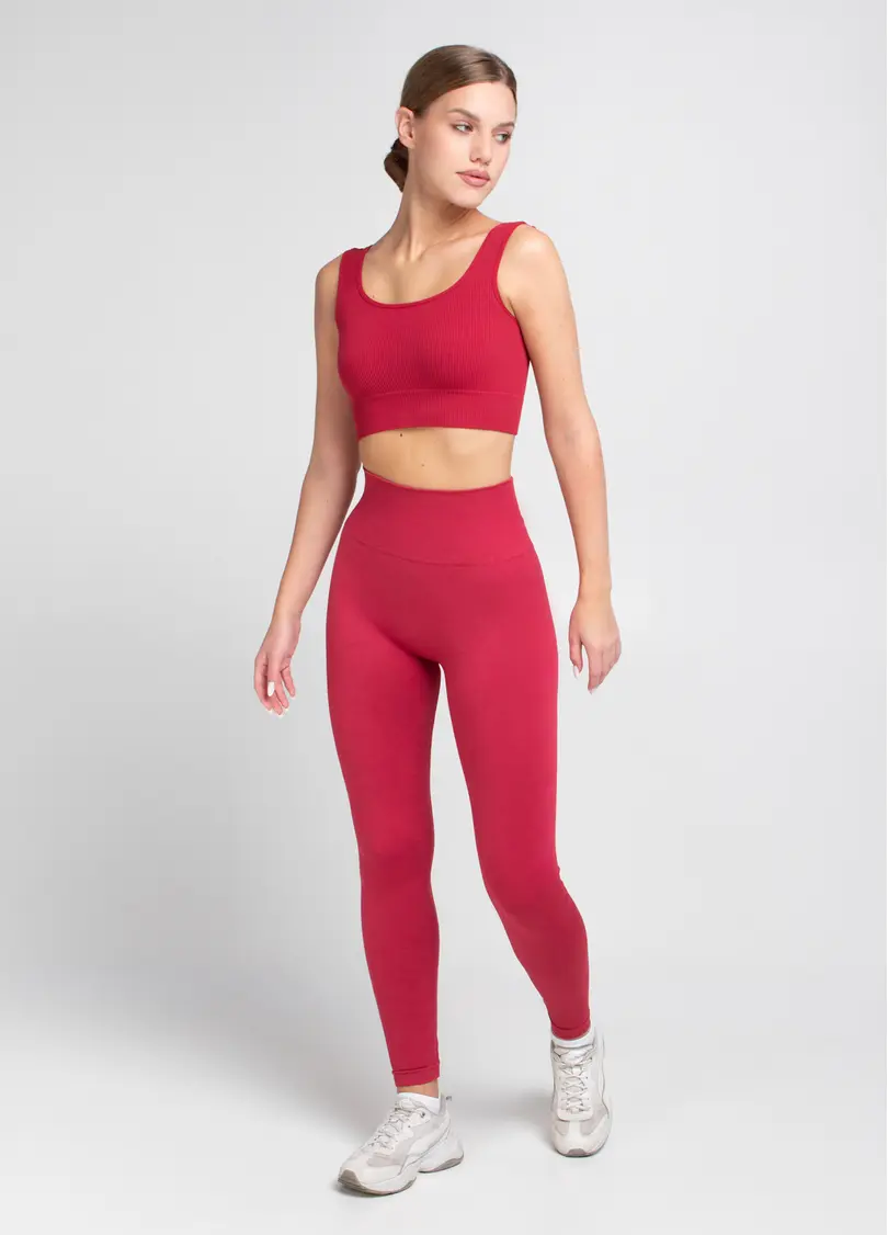 Легінси з пуш-ап ефектом та широким поясом LEGGINGS SHAPE winterberry (червоний)