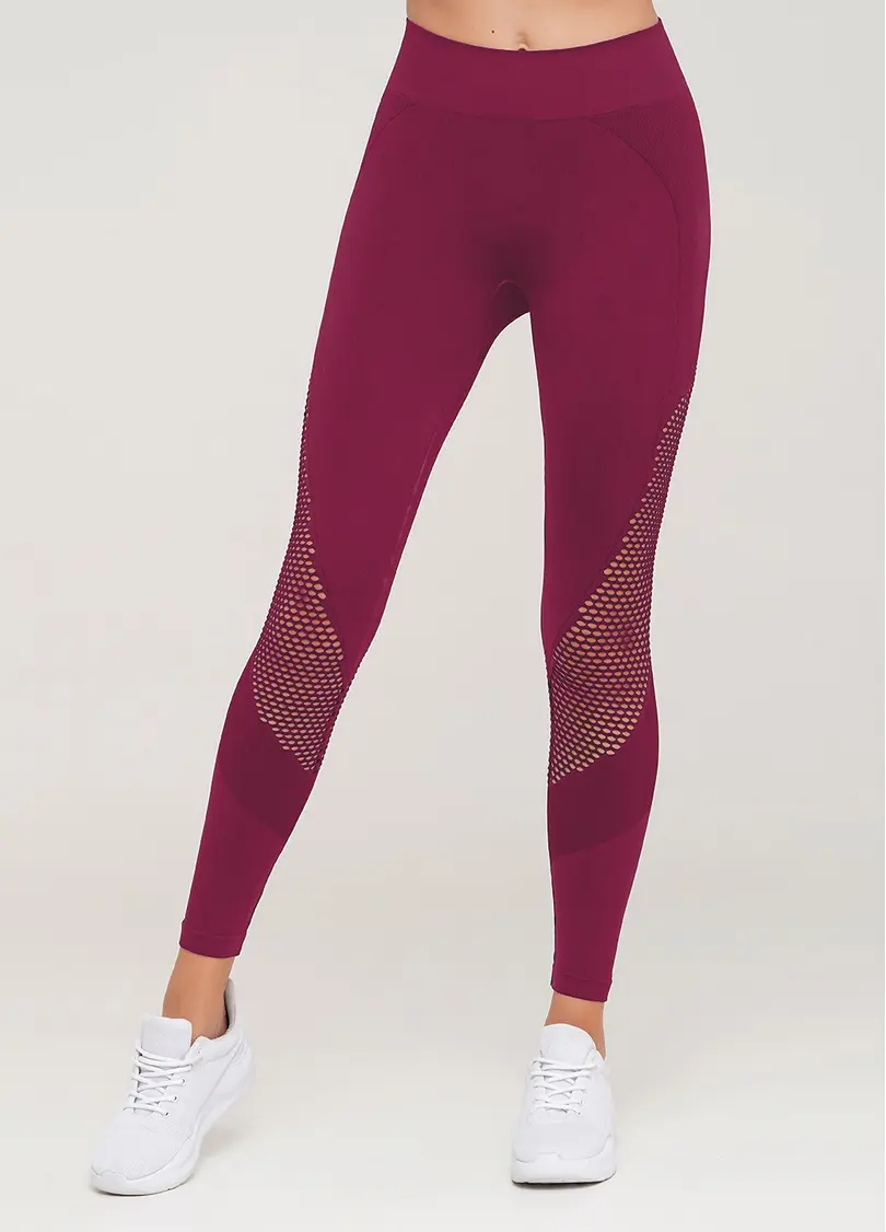 Безшовні спортивні лосини LEGGINGS SPORT RETE ESSENTIAL (бордовий)