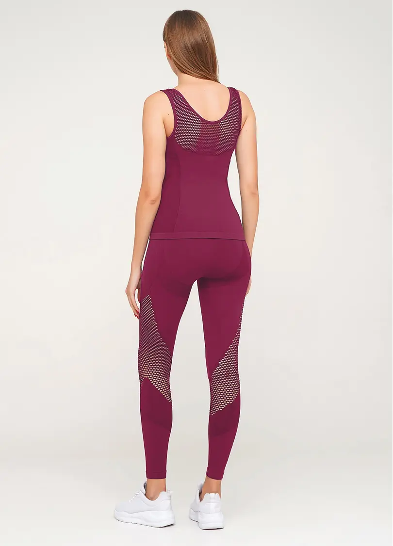 Безшовні спортивні лосини LEGGINGS SPORT RETE ESSENTIAL (бордовий)