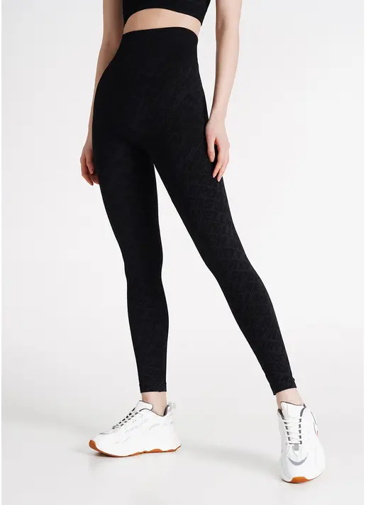 Легінси в рубчик LEGGINGS RIB WELLNESS black (чорний) Легінси в рубчик LEGGINGS RIB WELLNESS black (чорний)