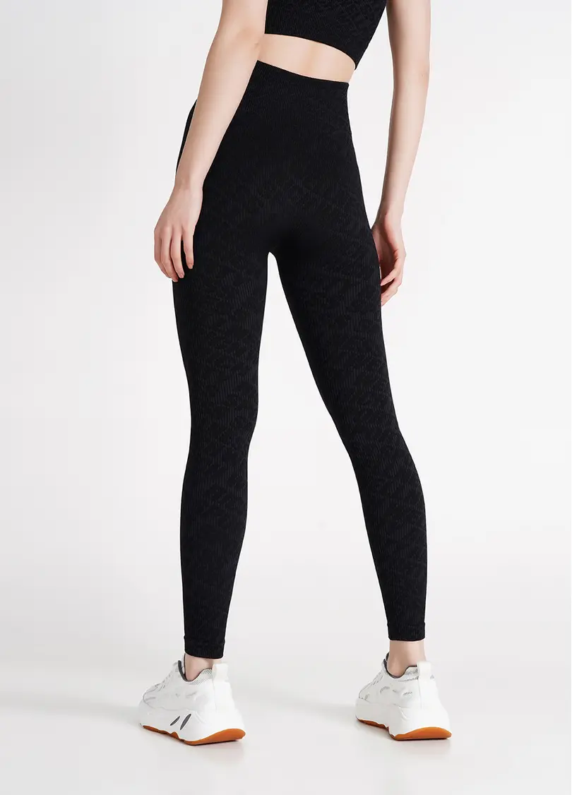 Легінси в рубчик LEGGINGS RIB WELLNESS black (чорний)