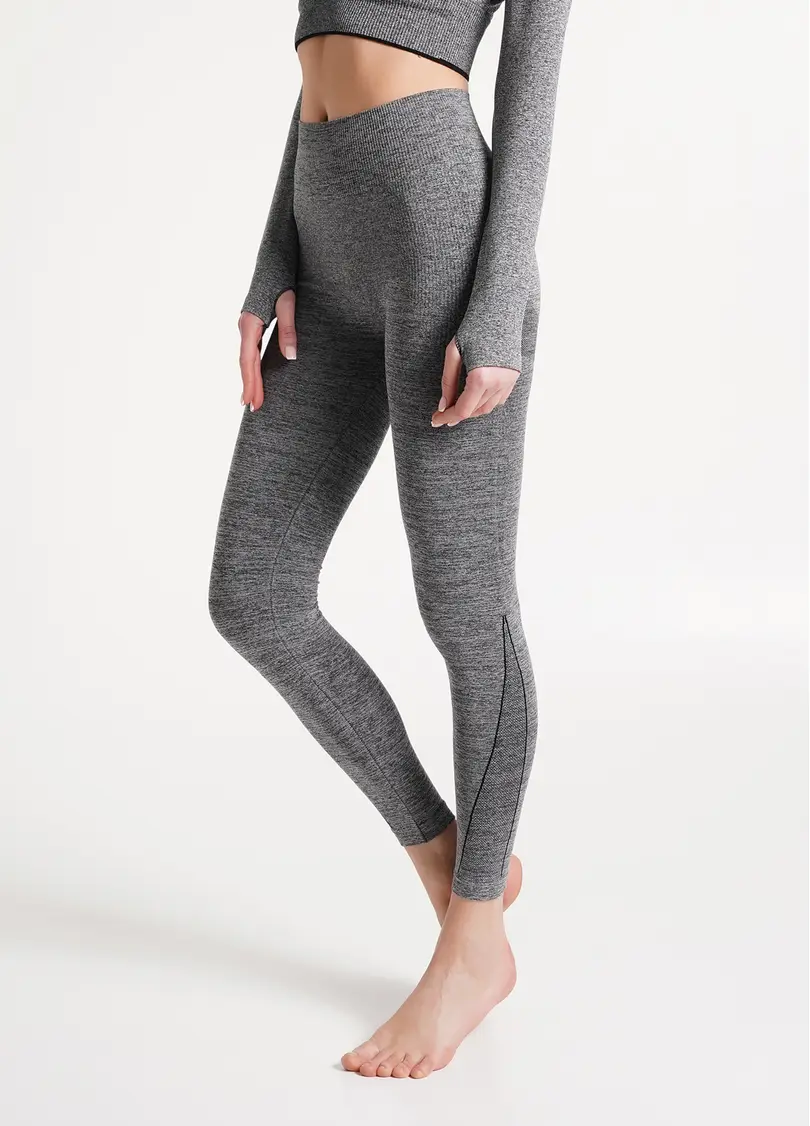 Безшовні термолегінси THERMO LEGGINGS MELANGE nero (чорний)