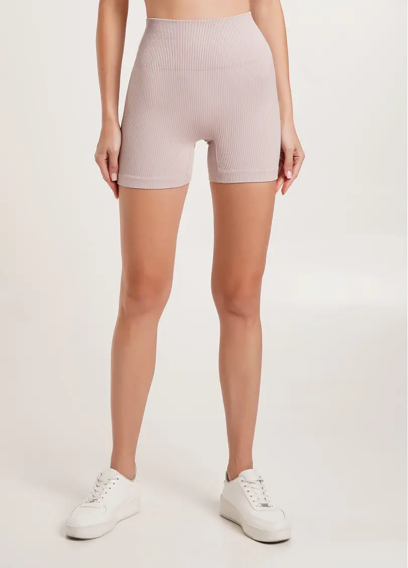 Безшовні шорти в рубчик з пуш-ап ефектом SHORTS RIB SHAPE burnished lilac (рожевий)