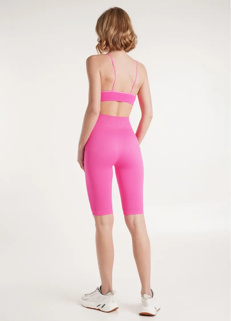 Велосипедки в рубчик TRACKS RIB pink neon (неоновий рожевий)